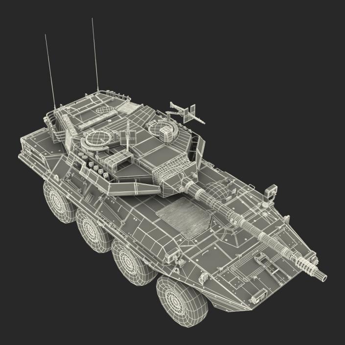 3D Wheeled Tank Destroyer B1 Centauro Rigged