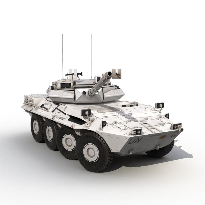 Wheeled Tank Destroyer B1 Centauro Rigged White 3D