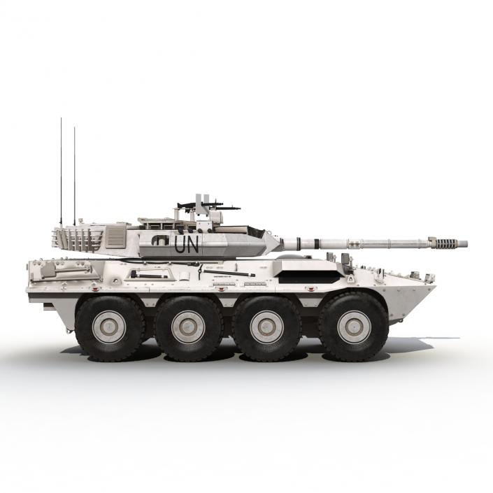 Wheeled Tank Destroyer B1 Centauro Rigged White 3D