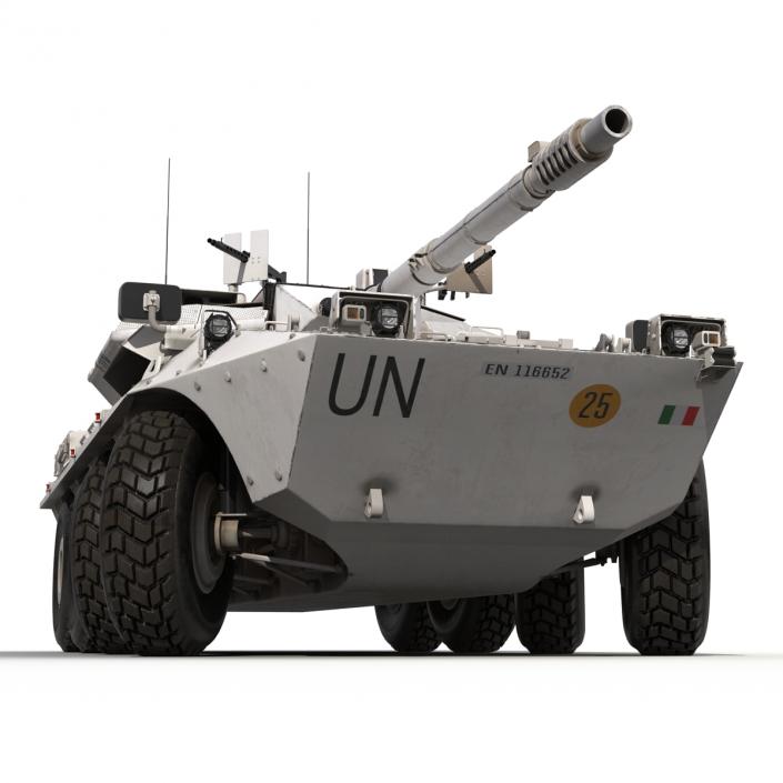 Wheeled Tank Destroyer B1 Centauro Rigged White 3D