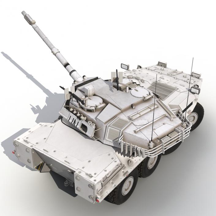 Wheeled Tank Destroyer B1 Centauro Rigged White 3D