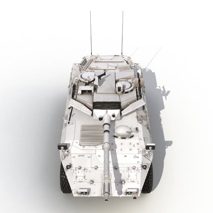 Wheeled Tank Destroyer B1 Centauro Rigged White 3D