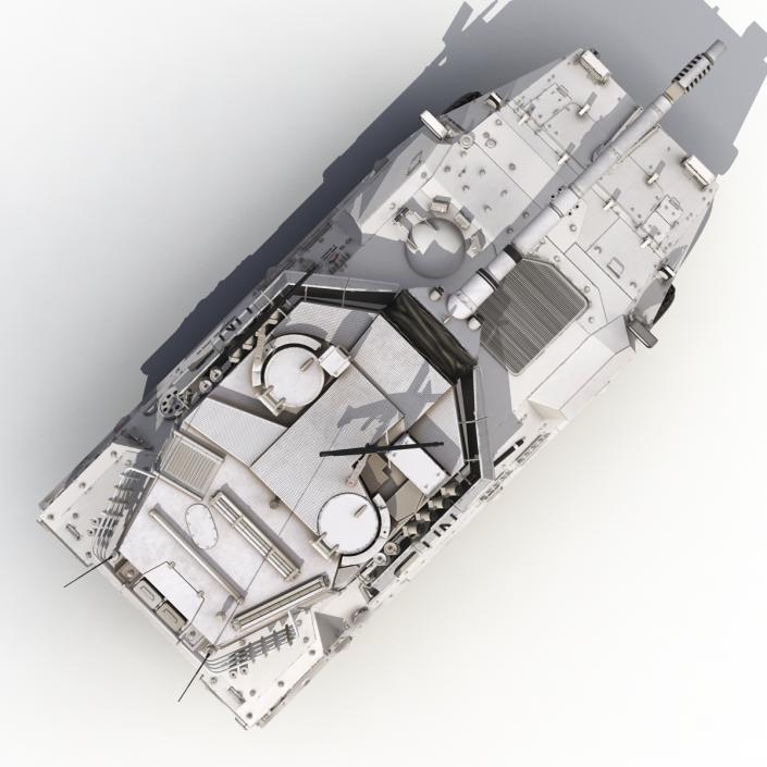 Wheeled Tank Destroyer B1 Centauro Rigged White 3D