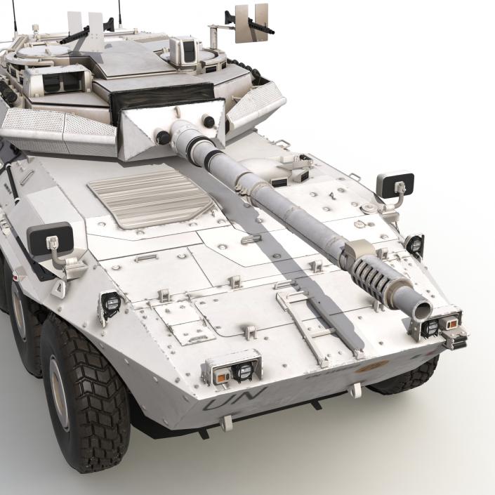 Wheeled Tank Destroyer B1 Centauro Rigged White 3D