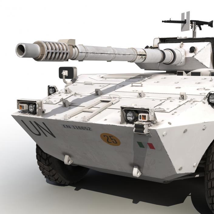 Wheeled Tank Destroyer B1 Centauro Rigged White 3D