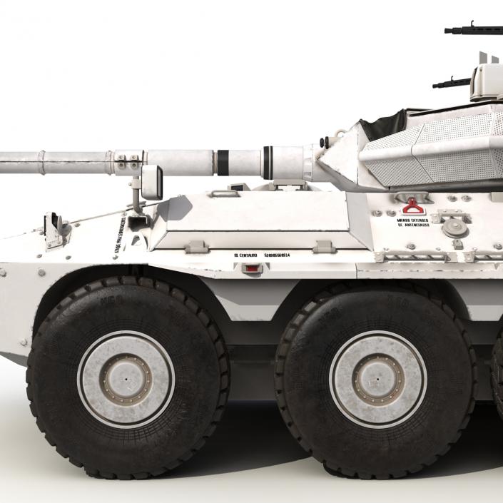 Wheeled Tank Destroyer B1 Centauro Rigged White 3D