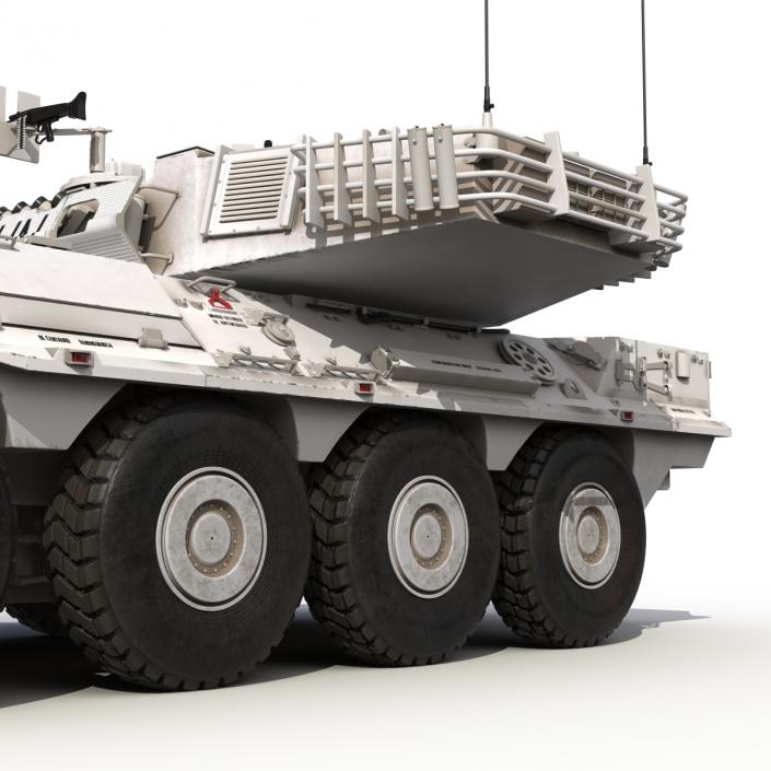 Wheeled Tank Destroyer B1 Centauro Rigged White 3D