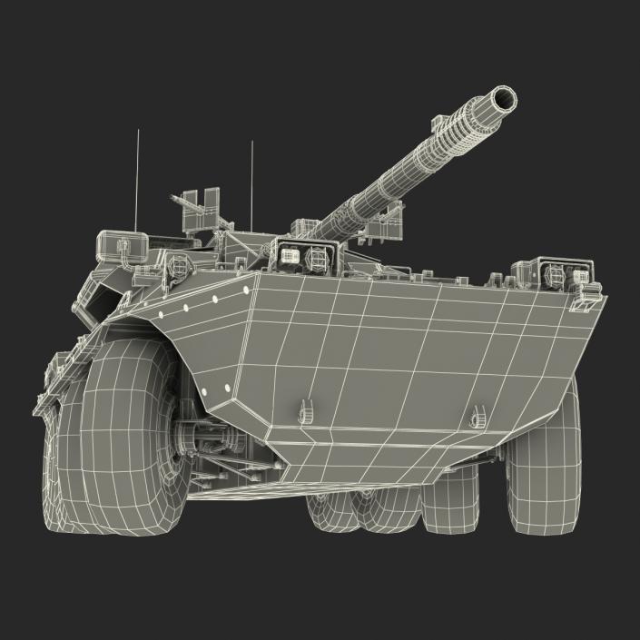 Wheeled Tank Destroyer B1 Centauro Rigged White 3D