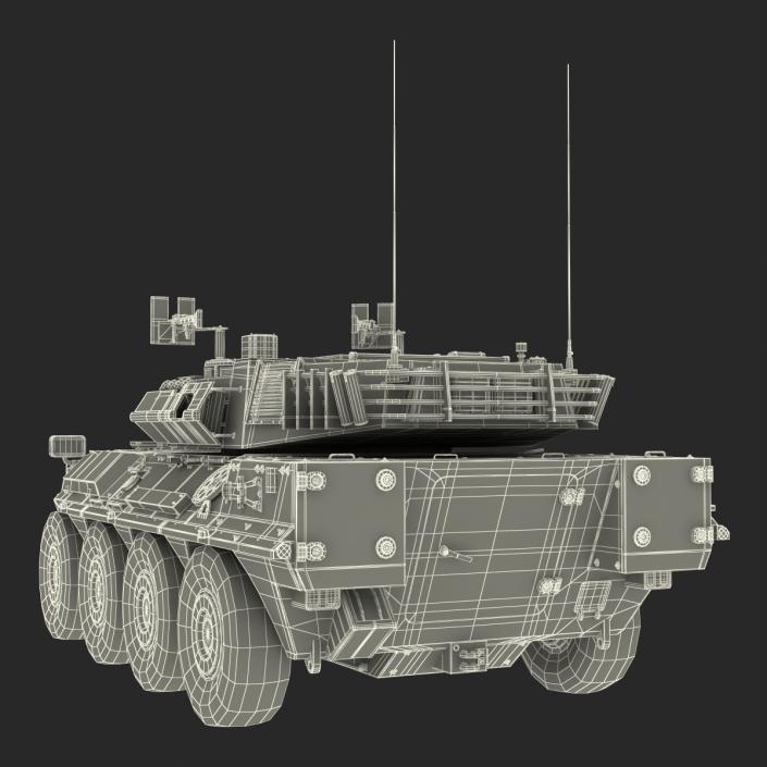 Wheeled Tank Destroyer B1 Centauro Rigged White 3D