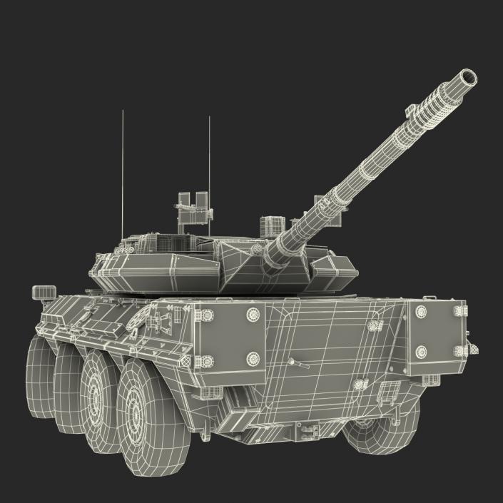 Wheeled Tank Destroyer B1 Centauro Rigged White 3D