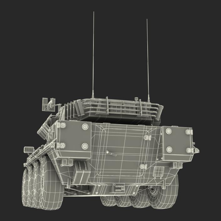 Wheeled Tank Destroyer B1 Centauro Rigged White 3D