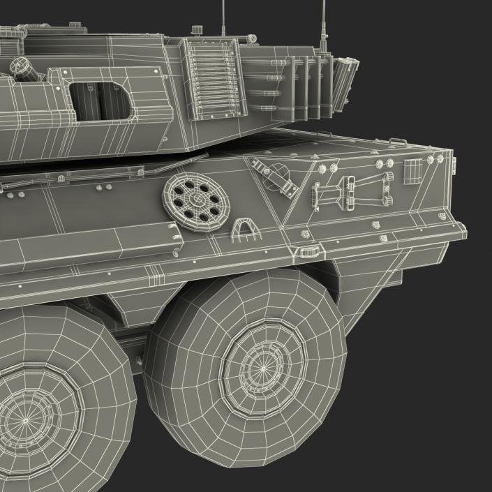 Wheeled Tank Destroyer B1 Centauro Rigged White 3D