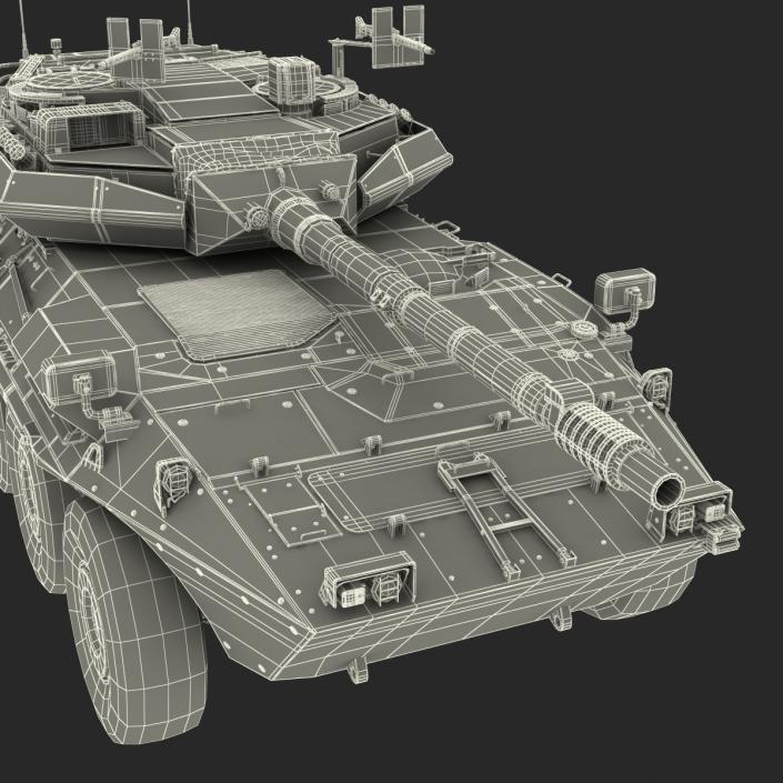 Wheeled Tank Destroyer B1 Centauro Rigged White 3D