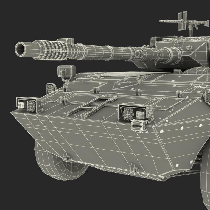 Wheeled Tank Destroyer B1 Centauro Rigged White 3D