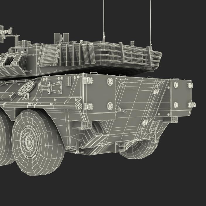 Wheeled Tank Destroyer B1 Centauro Rigged White 3D