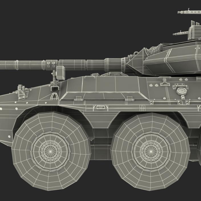 Wheeled Tank Destroyer B1 Centauro Rigged White 3D