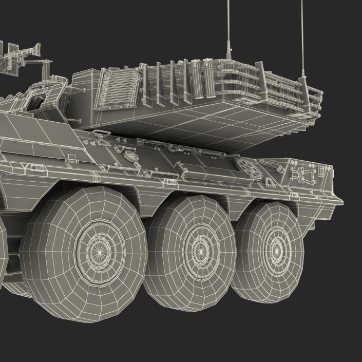 Wheeled Tank Destroyer B1 Centauro Rigged White 3D