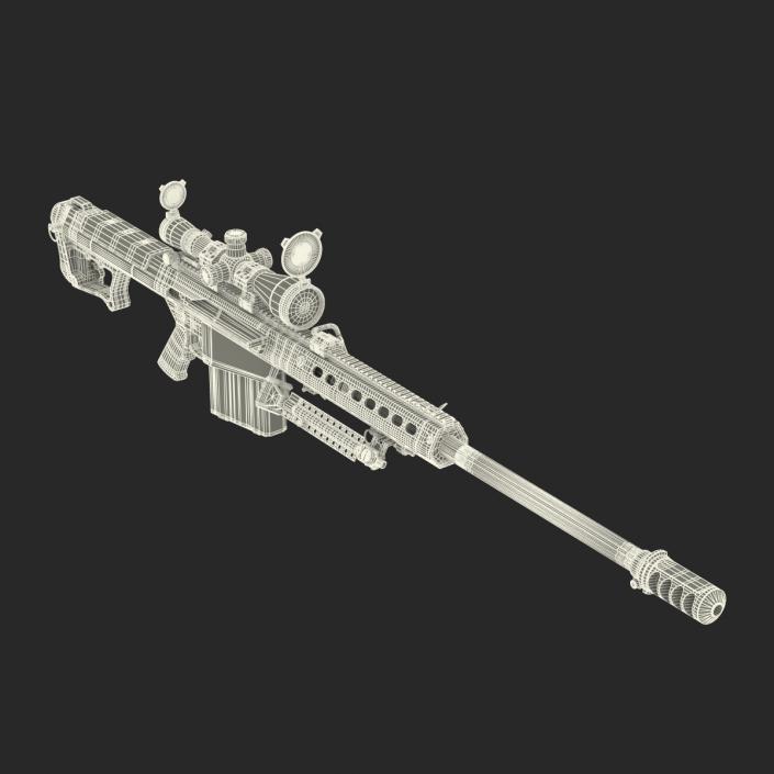 3D model Sniper Rifle Barrett M107