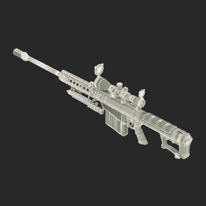 3D model Sniper Rifle Barrett M107