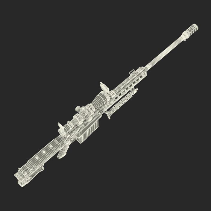 3D model Sniper Rifle Barrett M107