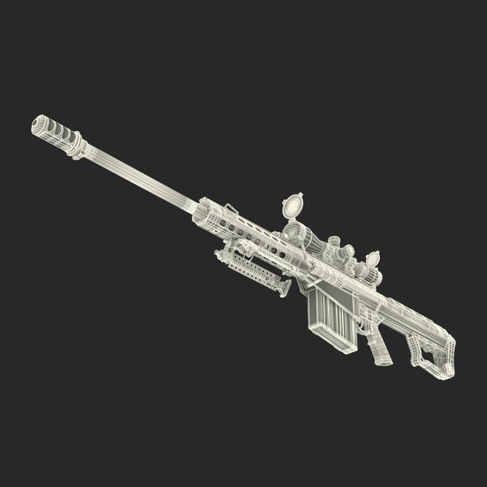 3D model Sniper Rifle Barrett M107