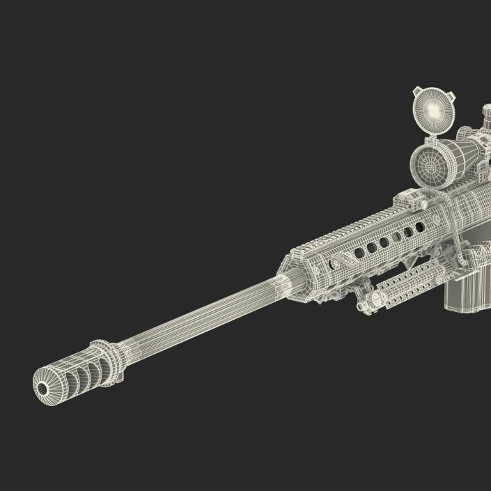 3D model Sniper Rifle Barrett M107