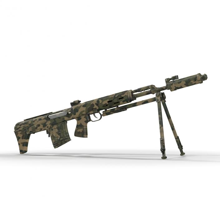 3D model Russian Sniper Rifle Dragunov SVU 2