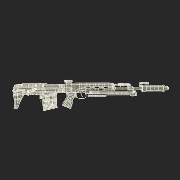 3D model Russian Sniper Rifle Dragunov SVU 2