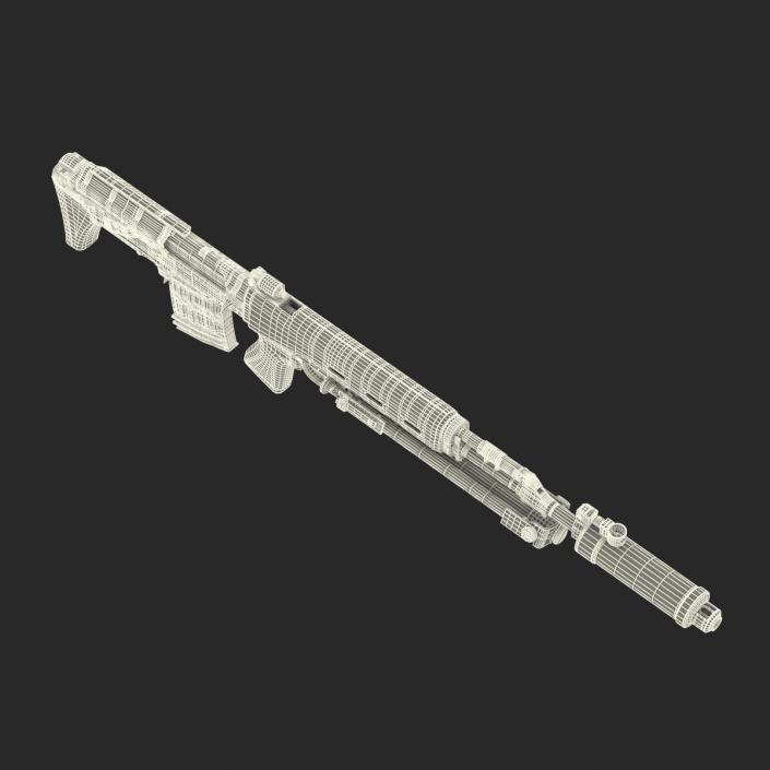 3D model Russian Sniper Rifle Dragunov SVU 2