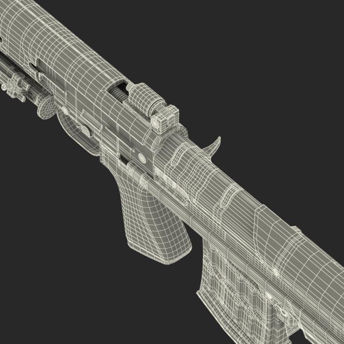 3D model Russian Sniper Rifle Dragunov SVU 2