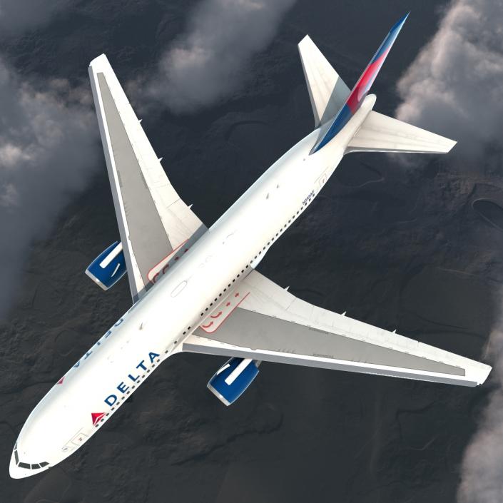 Boeing 767-200 Delta Air Lines Rigged 3D