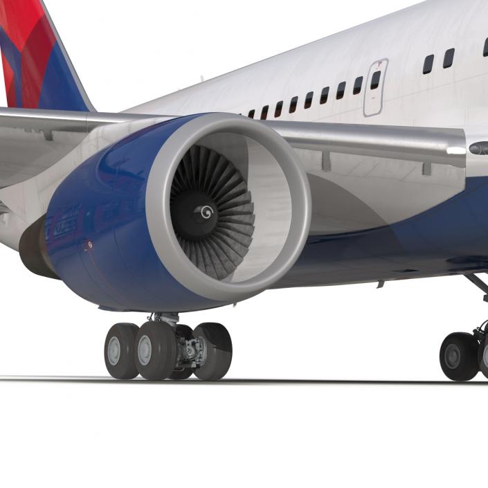 Boeing 767-200 Delta Air Lines Rigged 3D