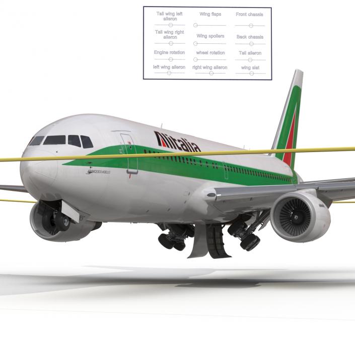 3D model Boeing 767-200 Alitalia Rigged