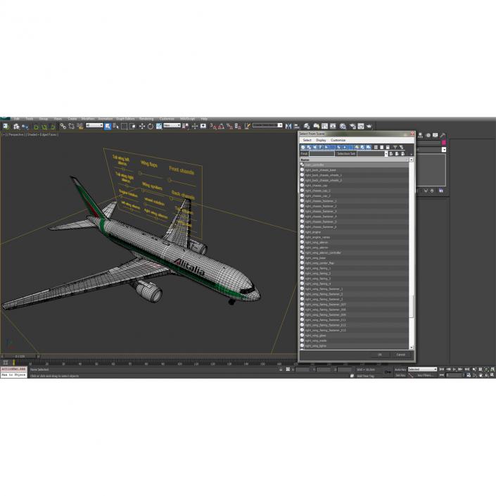 3D model Boeing 767-200 Alitalia Rigged