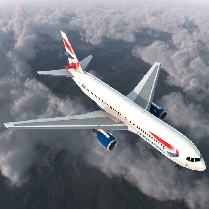 Boeing 767-200 British Airways Rigged 3D