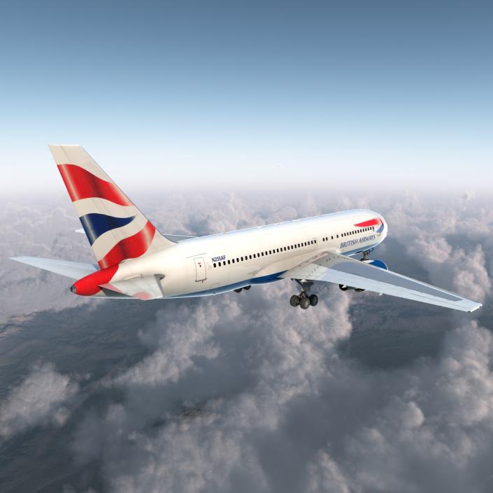 Boeing 767-200 British Airways Rigged 3D