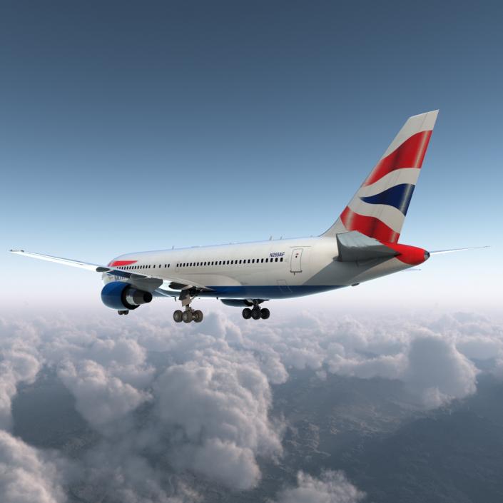 Boeing 767-200 British Airways Rigged 3D