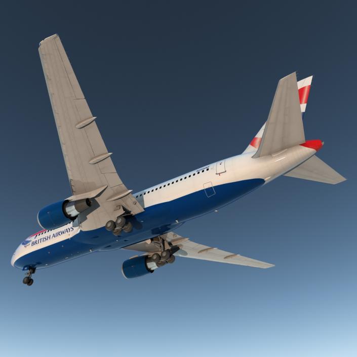 Boeing 767-200 British Airways Rigged 3D