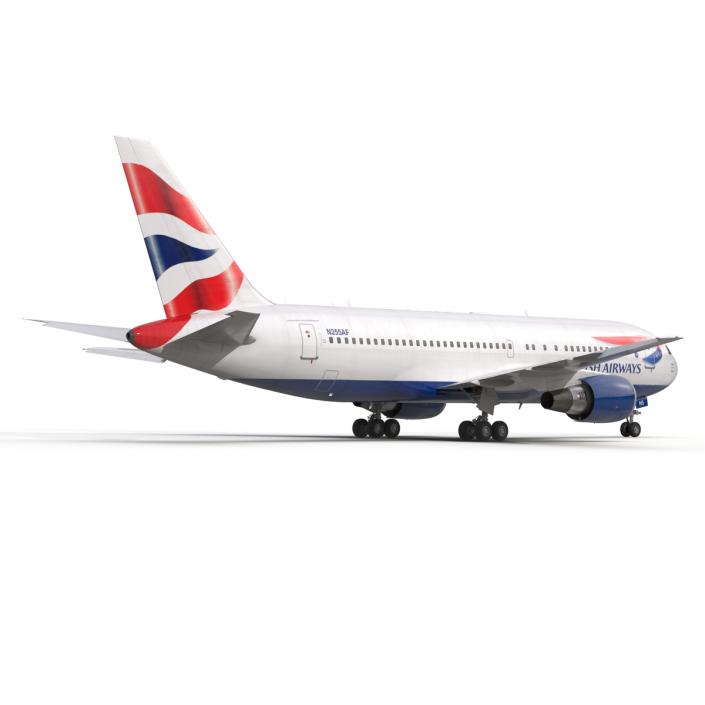 Boeing 767-200 British Airways Rigged 3D