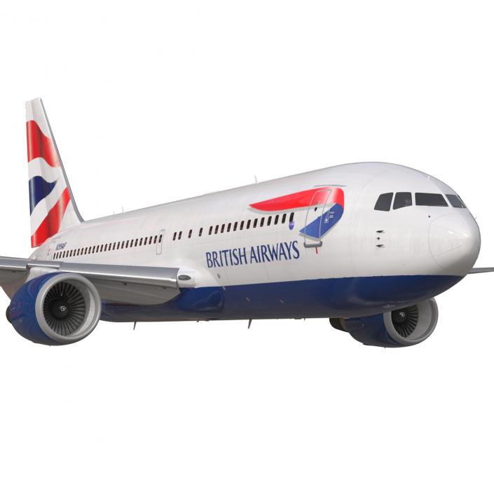 Boeing 767-200 British Airways Rigged 3D