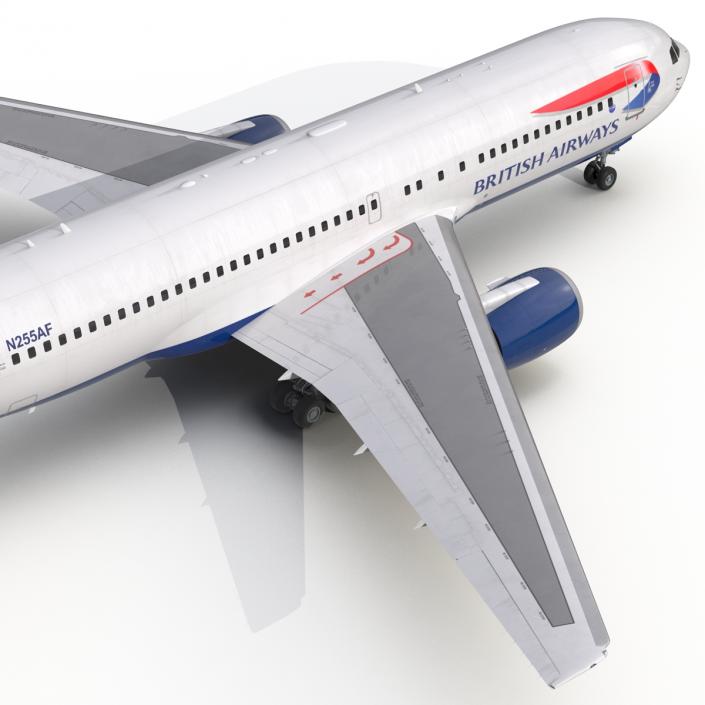 Boeing 767-200 British Airways Rigged 3D