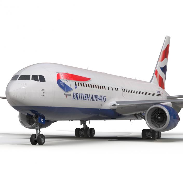 Boeing 767-200 British Airways Rigged 3D