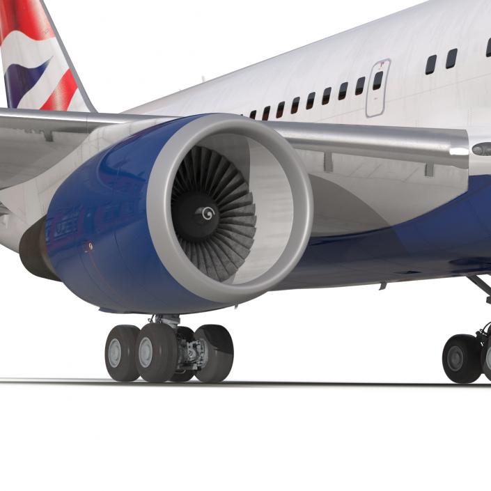 Boeing 767-200 British Airways Rigged 3D