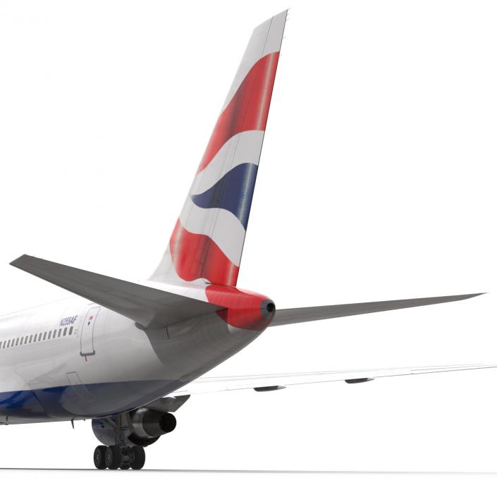 Boeing 767-200 British Airways Rigged 3D