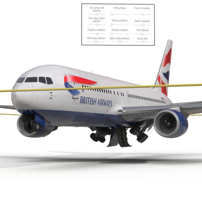 Boeing 767-200 British Airways Rigged 3D