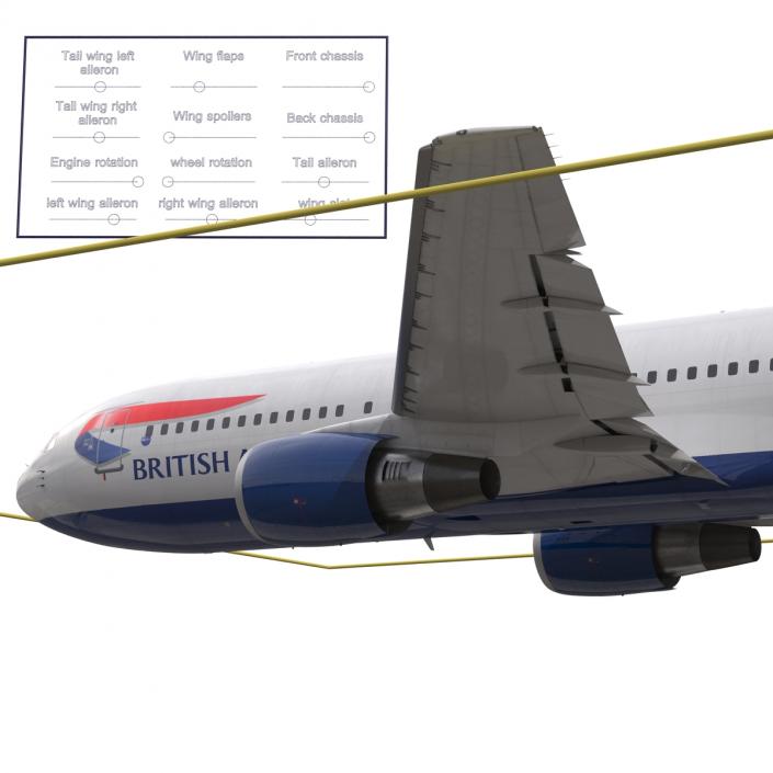 Boeing 767-200 British Airways Rigged 3D