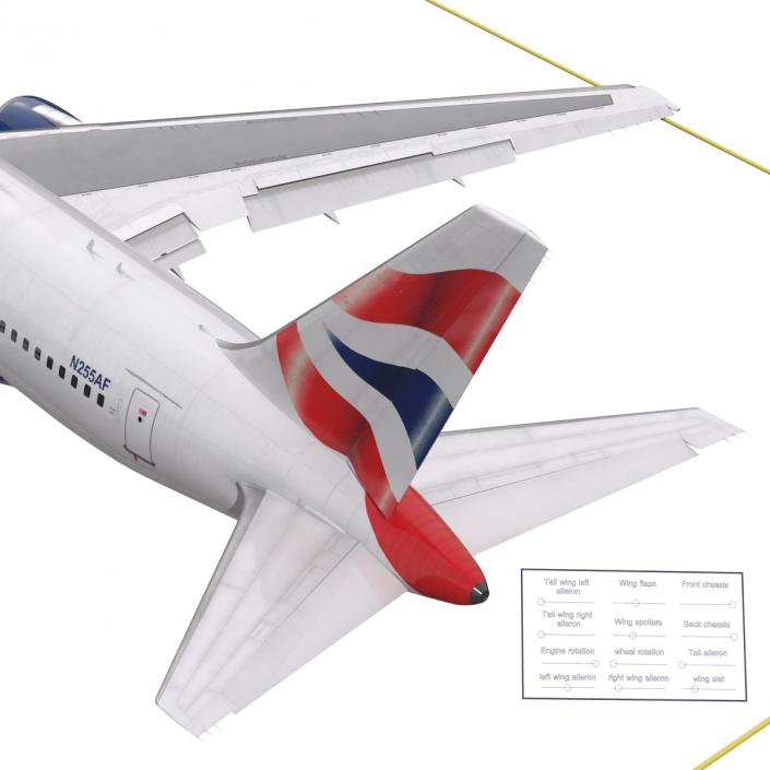 Boeing 767-200 British Airways Rigged 3D