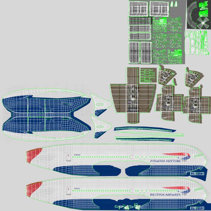 Boeing 767-200 British Airways Rigged 3D