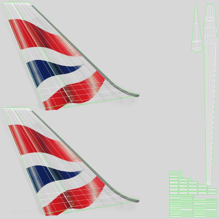 Boeing 767-200 British Airways Rigged 3D