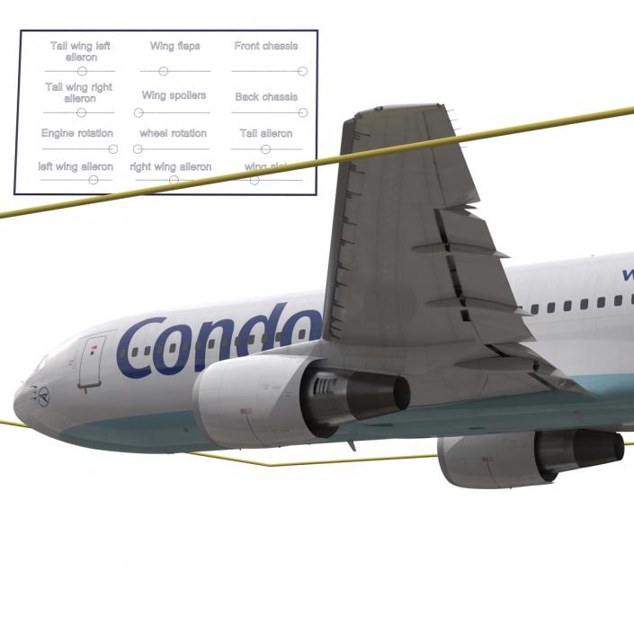 Boeing 767-200 Condor Flugdienst Rigged 3D model